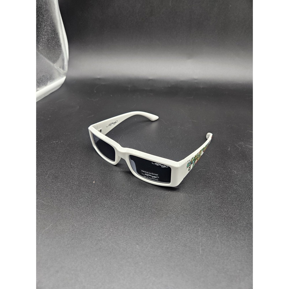 Ed Hardy Sunglasses UV 100% Protective White w/ Dragon Hokusai